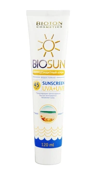 Солнцезащитный крем Bioton Cosmetics BioSun SPF45 водостойкий, 120 мл