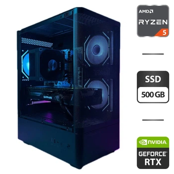 Ігровий ПК ProLogix Lumi Tower / AMD Ryzen 5 5500 (6 (12) ядер по 3.6 - 4.2 GHz) / 16 GB DDR4 / 500 GB SSD / nVidia GeForce RTX 2060 Super, 8 GB GDDR6, 256-bit б/в