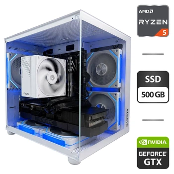 Игровой ПК Gamdias Aura GC10M ARGB White Tower / AMD Ryzen 5 3600 (6 (12) ядер по 3.6 - 4.2 GHz) / 16 GB DDR4 / 500 GB SSD / nVidia GeForce GTX 1660 Super, 6 GB GDDR6, 192-bit б/у