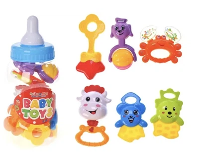 Набір брязкалець в колбі, (БЛАКИТНИЙ) huan le xing toys (300780)