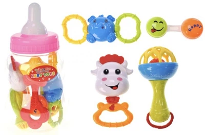 Набір брязкалець в колбі, (РОЖЕВИЙ) huan le xing toys (300782)