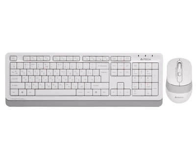 Комплект беспроводная клавиатура с мышью A4Tech Fstyler FG1010, белый+серый цвет