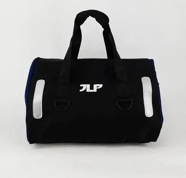 Вместительная спортивная сумка JLP 39×38×23 см с синими вставками дорожная для тренировок путешествий и поездок