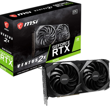 Відеокарта GeForce RTX 3070 8GB MSI Ventus 2X OC (RTX 3070 VENTUS 2X OC) Б/В