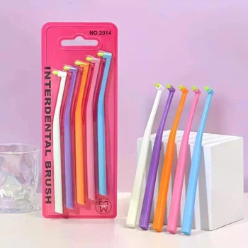 Монопучковая зубная щетка Interdental Brush, набор 5 шт для гигиены труднодоступных зон, брекетов
