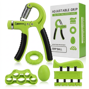 Набор кистевых эспандеров 5 в 1 для тренировки кистей и пальцев SP-Sport Grip Kit 8895 Green 5 эспандеров в комплекте