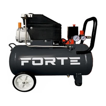 Компресор Forte FL-2T24N на 1500 Вт, 8 бар, 24 л горизонтальний пересувний для промислового застосування чорний