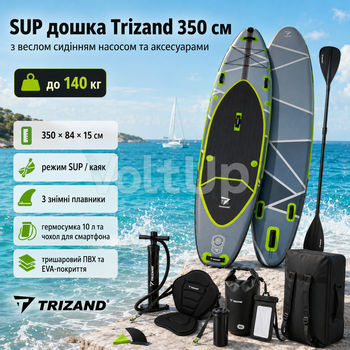 SUP-дошка Trizand 25259 350 см мультиколор — надувний сапборд до 140 кг з веслом, сидінням, насосом і аксесуарами