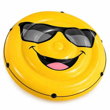 Надувной матрас-плот Intex Смайлик 173 см для плавания пляжа бассейна Emoji Smile