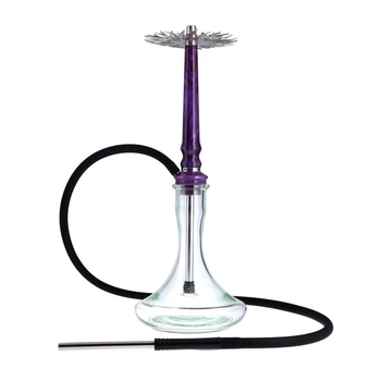 Кальян Tiaga Astra Crystal Purple с декоративной вставкой из эпоксидной смолы и шахтой из нержавеющей стали, высота 55 см 5254870
