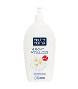 Рідке мило Neutro Derma Sapone Liquido Muschio & Talco з мускусом та тальком 1000 мл з дозатором