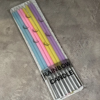 Свечи для торта разноцветные "Rainbow Candle", 8 шт. в наборе, арт 020733