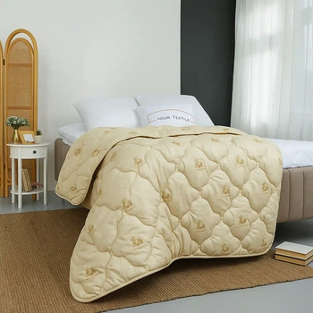 Ковдра Pure Wool Casablank 100%вовна з хлопком 180х220см бежевий (volt51)