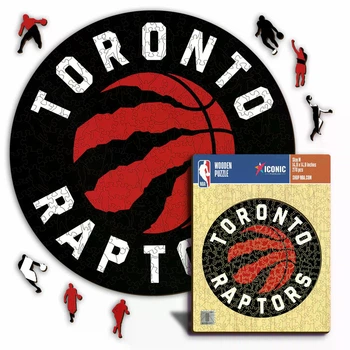 Дерев'яний пазл Toronto Raptors Iconic Puzzles NBA M, 270 деталей офіційний логотип Торонто Репторз подарунковий набір (SKU-301)