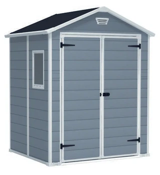 Садовый пластиковый дом KETER MANOR 6x5 DD 185x152x226 см пластик серый+белый