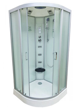 Душовий бокс VERONIS BN-5-90 XL 90×90×220 см, матове скло, матовий профіль, низький піддон, гідромасаж