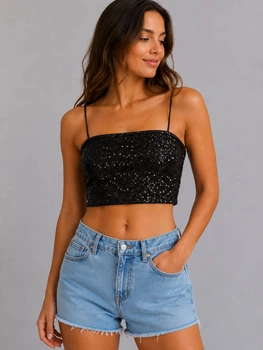 Топ ST1DF2X Л чорний 0948225 H&M L(р)