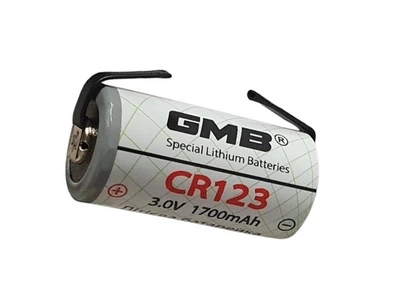 Батарейка CR123A GMB літієва 3.0V 1700mAh з контактами