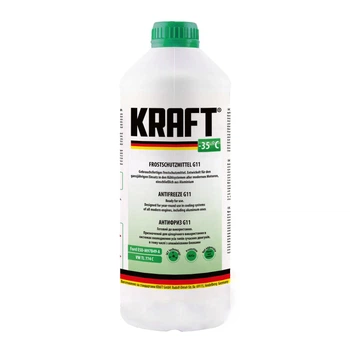 Антифриз Kraft G11 Green -35°C для системы охлаждения готовый 1.5 л (KF120)