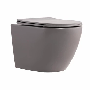 Унитаз подвесной Qtap Robin Ultra Quiet 520x365x340 мм дюропласт Stone grey