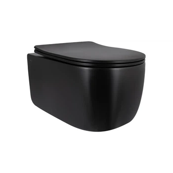 Унитаз подвесной Qtap Taurus Ultra Quiet 515x360x350 мм Дюропласт Матовый черный
