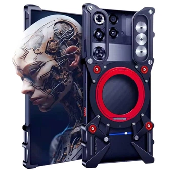 Чехол Metal Cyber Bamper для ZTE nubia RedMagic 11 Pro / 11 Pro+ с кольцом и шнурком - держателем black