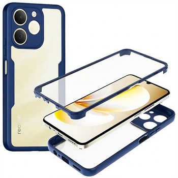 Чехол Double Shield 360 для Realme Note 70 / 70T с защитой со всех сторон blue