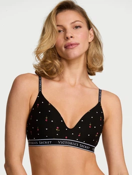 Бюстгальтер без косточек хлопковый Victoria's Secret 379463649 36D Черный (1160083333)