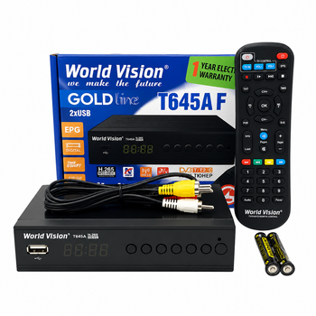 Тюнер т2 World Vision Т645A FM с обучаемым пультом