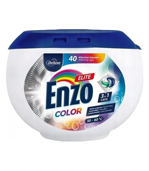 Капсулі для прання кольорових промов Deluxe Enzo Elite Color 3в1 40 штук