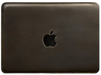 Кожаный чехол для MacBook 13 дюймов из натуральной кожи Crazy Horse защитный темно-коричневый 58565