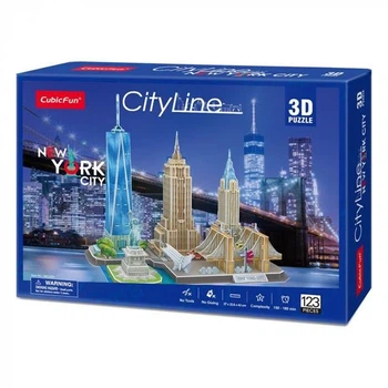 3D пазл CubicFun MC255h Нью-Йорк 123 элемента пенокартон 37х22,5х42 см