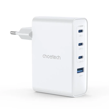 Мережевий зарядний пристрій Choetech NexGen USB-A/3xUSB-C PD 100W GaN White (PD9002-EU-WH)