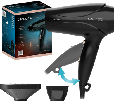 Suszarka do włosów Cecotec IoniCare 5450 Power&Go Pro Fire Czarna