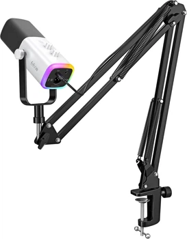 Микрофон Fifine AMPLIGAME AM8T White динамический USB/XLR, кардиоидный, с пантографом для стриминга, подкастов и записи Б/у