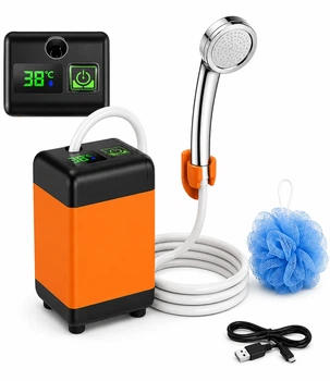 Портативний душ акумуляторний 3.7V з дисплеєм температури та USB зарядкою, туристичний душ для кемпінгу