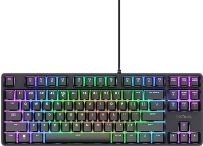 Klawiatura przewodowa Trust GXT 864 Cada Compact TKL Huano Brown USB Black (8713439257243)