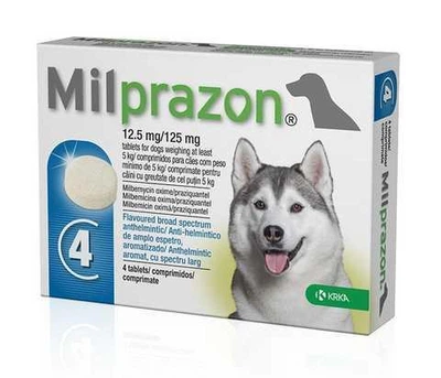 Таблетки для собак більше 5кг KRKA Мілпразон від гельмінтів 1 таблетка