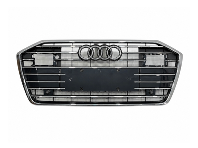 Решетка радиатора ПОД РАДАРЫ Audi A6 C8 2018+ темно-серая с хромом для Audi A6 C8 2018- (8618)