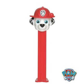 Конфеты PEZ с фруктовым вкусом без лактозы и глютена + игрушка (Paw Patrol Маршал) 17 г