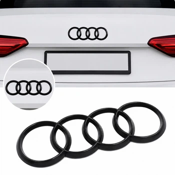 AUDI Ауди Эмблема задняя на крышку багажника 202 мм audi A4 (B9), A5 (F5), A6 (C8), A7 (C8) Q8 цвет черный глянец