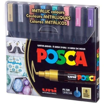 Набор маркеров UNI набор POSCA Metallic Color, 1,8-2,5 мм, 8 шт (PC-5M METALLIC COLOR 8C)