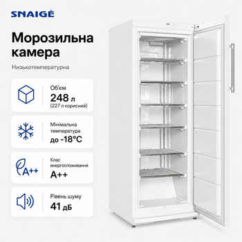 Морозильна камера Snaige CF27SM-T1000E 248 л 0.56 кВт·год 163 см Білий