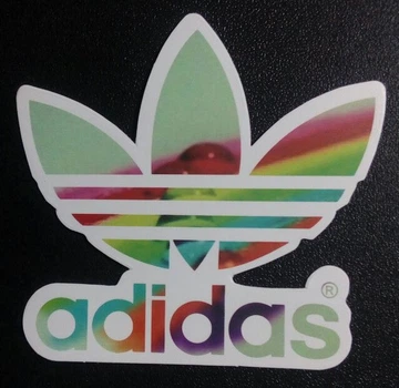Стикер этикетка наклейка самоклейка Adidas 2 (6,5см х 6см)