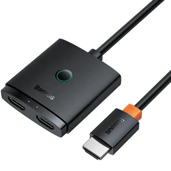 Переходник HUB Baseus AirJoy Series 2in1 HDMI to HDMI/HDMI (B01331105) Cluster Black