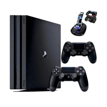 Консоль Sony PlayStation 4 PRO 1TB CUH 72 Black обслуженая + 2 Геймпада беспроводных DualShock 4 + Зарядное устройство + гарантия Б/У