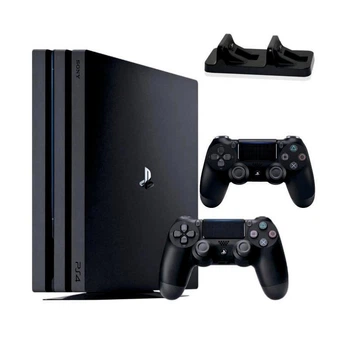 Консоль Sony PlayStation 4 PRO 1TB CUH 72 Black обслуженая + 2 Геймпада беспроводных DualShock 4 + Dobe PlayStation 4 TP4-002 Б/У