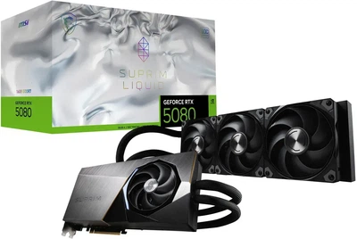 Видеокарта MSI GeForce RTX 5080 SUPRIM LIQUID OC (RTX 5080 16G SUPRIM LIQUID OC)
