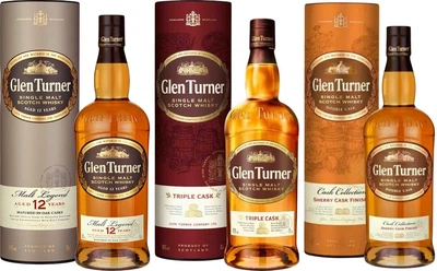 Виски Glen Turner 12 лет выдержки 0.7 л 40% + Виски Glen Turner Triple Cask 0.7 л 40% + Виски Glen Turner Sherry Cask 0.7 л 40% в подарочной упаковке (3147690152026N)