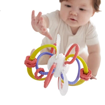 Прорезыватель Babycare детский антистресс «Мячик Manhattan», розовый